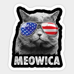 4th Of July Cat Shirt Sticker